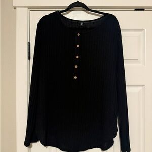 Black Button-Up Women's Top